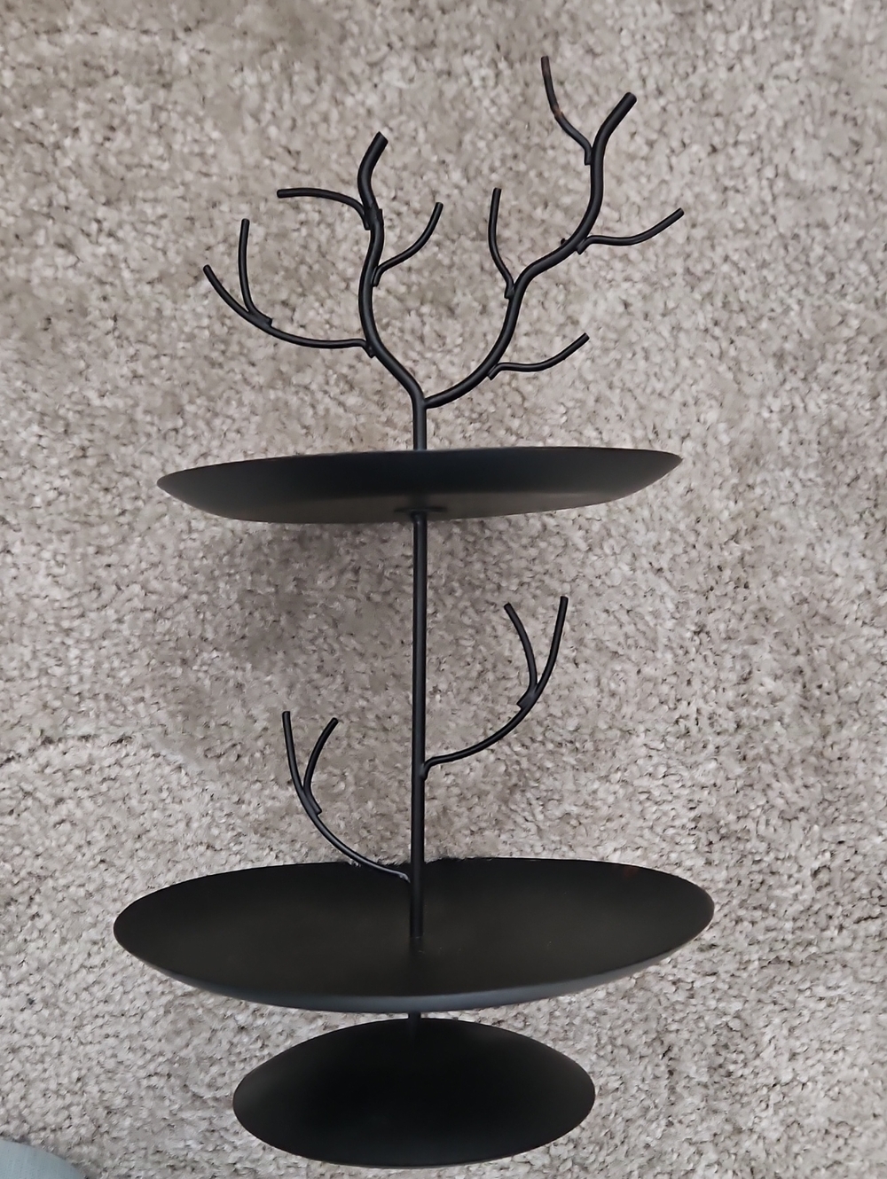 Black Two-Tier Jewelry Tree Stand